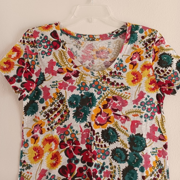 NWOT LOFT Floral Print Cotton Top, size XS - Picture 4 of 8
